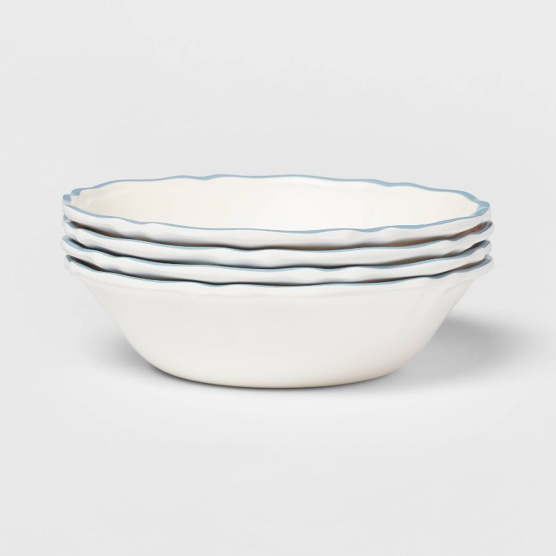 23oz 4pk Melamine Dinner Bowls White - Threshold™ designed with Studio McGee | Target