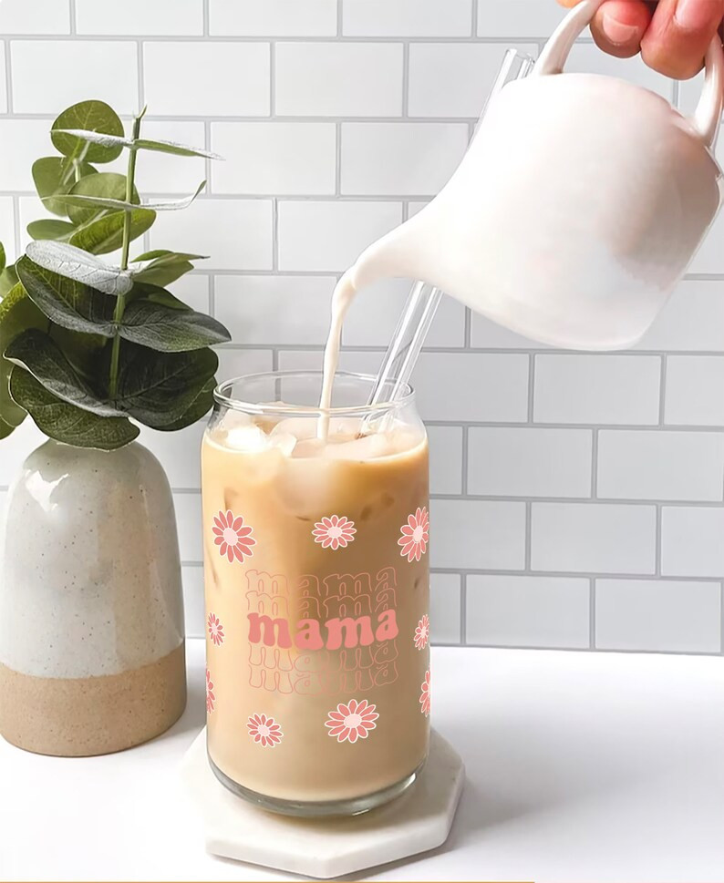 Mothers Day Gifts, Mama Gifts, Gift For Her, Mama Glass Can, Customized Glass Tumbler, Mom Drinki... | Etsy (US)