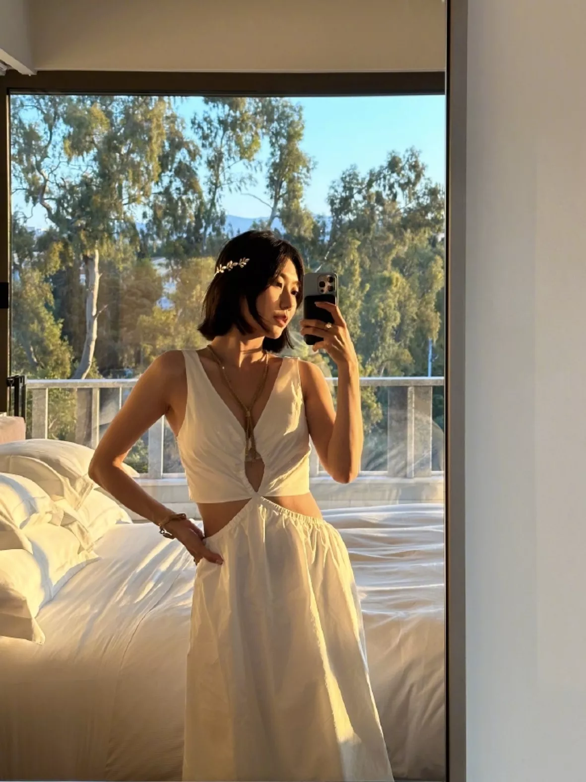 ANINE BING - White Dione Midi Dress curated on LTK