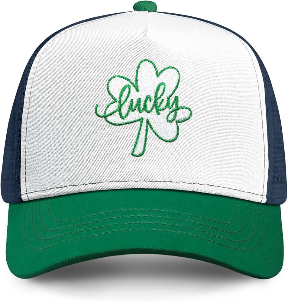 St Patricks Day Embroidered Trucker Hat Saint Pattys Adjustable Hats Shamrock Baseball Caps Gifts... | Amazon (US)