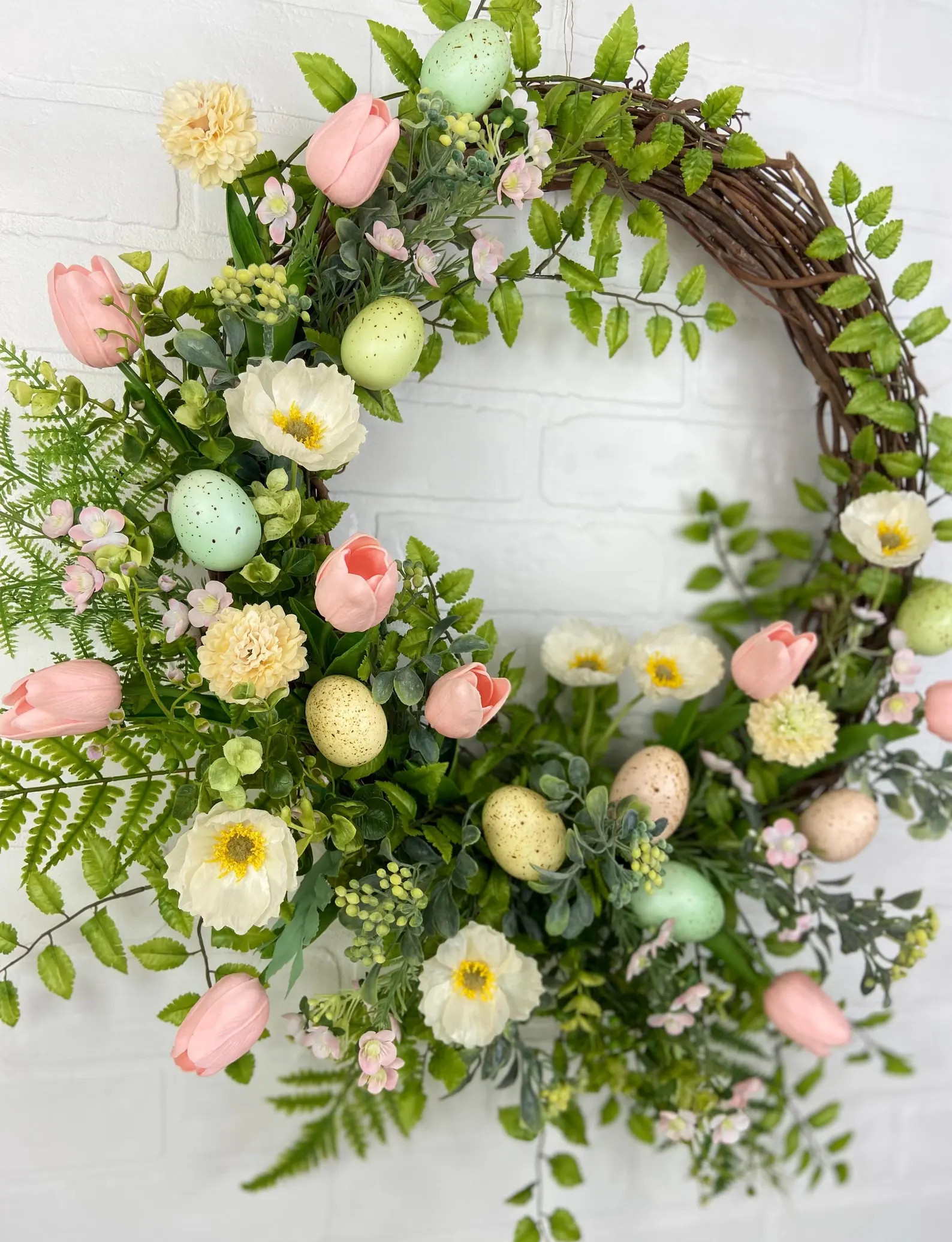 Elegant Easter Bunny Wreath,Easter Egg Front Door Wreath,Asymmetrical Spring Moss Bunny Wreath,Sp... | Etsy (US)