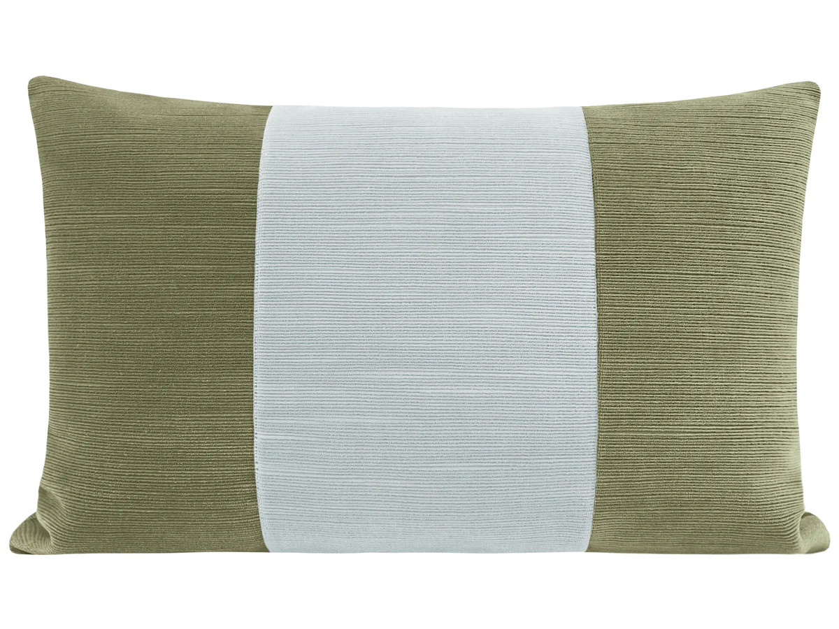 THE LITTLE LUMBAR :: STRIE VELVET // SPANISH MOSS + MIST | LITTLE DESIGN COMPANY