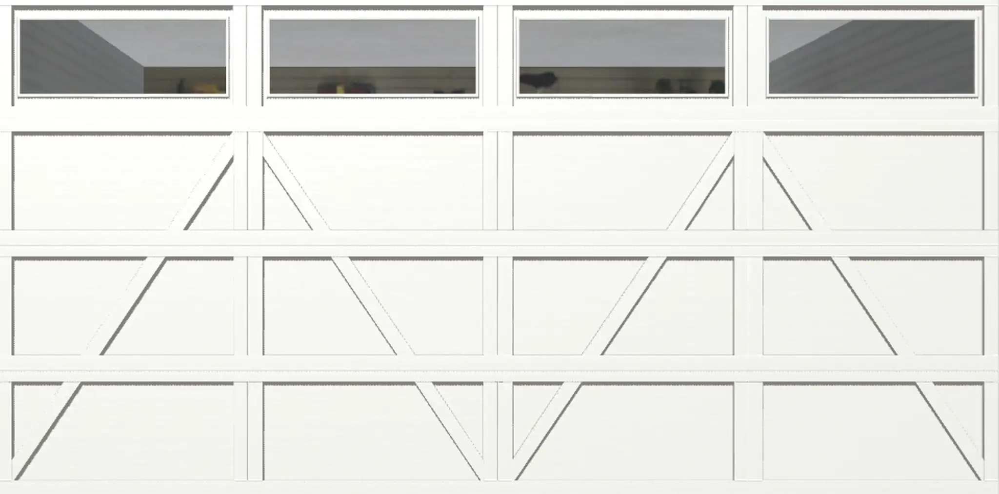 Wayne Dalton Classic Steel Model 9405 16-ft x 8-ft 10 R-Value Insulated White Double Garage Door with Windows one_size | WD9405CHWCRII168 | Lowe's
