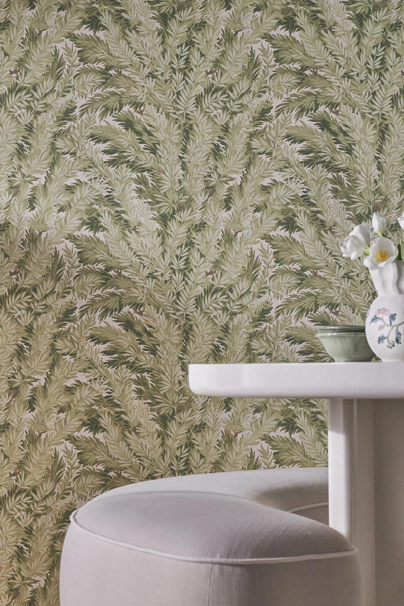 Florence Court Olive Botanical Wallpaper | Anthropologie (US)