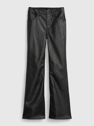 Kids High Rise Faux-Leather Flare Pants | Gap (US)