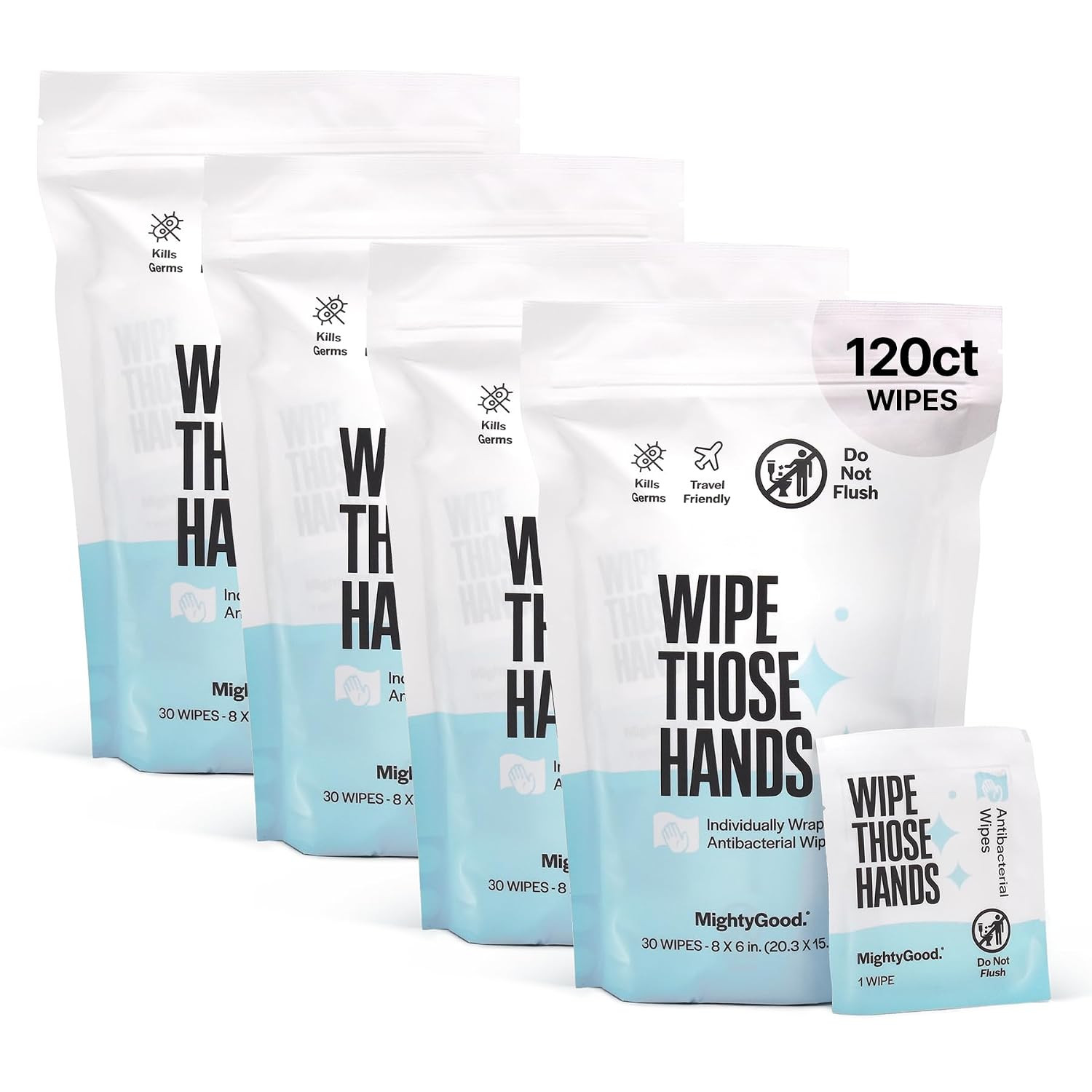 Wipe Those Hands On-The-Go Hand Sanitizing Wipes, 4 Pack of 30 (120ct) | Amazon (US)
