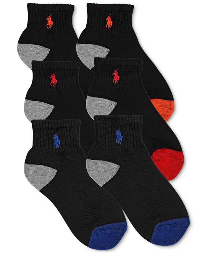 6-Pk. Color-Blocked Quarter Low-Cut Socks, Little Boys & Big Boys | Macys (US)
