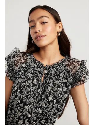 Ruffle-Trim Smocked Top for Women | Old Navy (US)