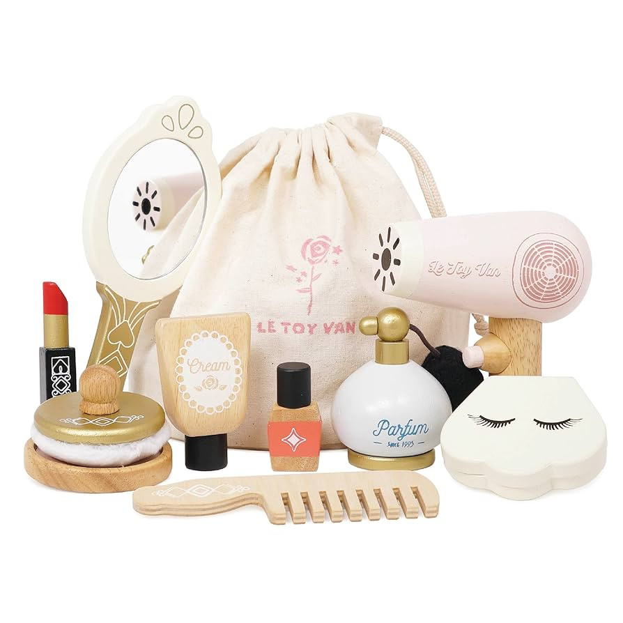 Le Toy Van - Wooden Cosmetic Set With Bag Role Play Toy | Star Beauty Bag Pretend Play Set - Suit... | Amazon (US)