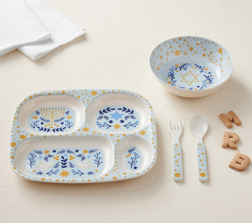 Rifle Paper Co. Hanukkah Nursery Feeding Set | Pottery Barn Kids