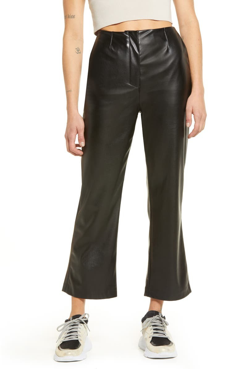 It's a Vibe Crop Flare Faux Leather Pants | Nordstrom