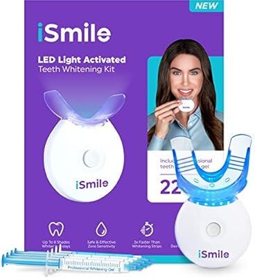 iSmile Teeth Whitening Kit - LED Light, 35% Carbamide Peroxide, (3) 3ml Gel Syringes, (1) Reminer... | Amazon (US)