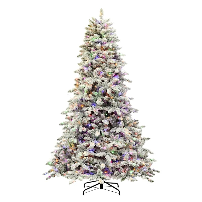 (C5) Pre-Lit Flocked River Birch Fir Christmas Tree, 9' | At Home