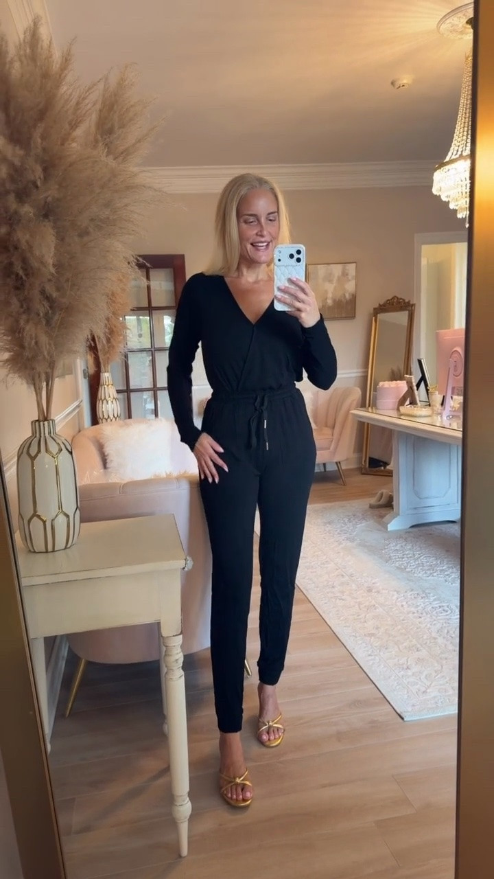 The cutest black knit jumpsuit that makes the perfect travel outfit. So soft, lightweight and stretchy.

Travel style, airport outfit, lounge wear, lounge outfit, comfy outfit

#LTKdayinmylife #LTKgrwm #LTKootd