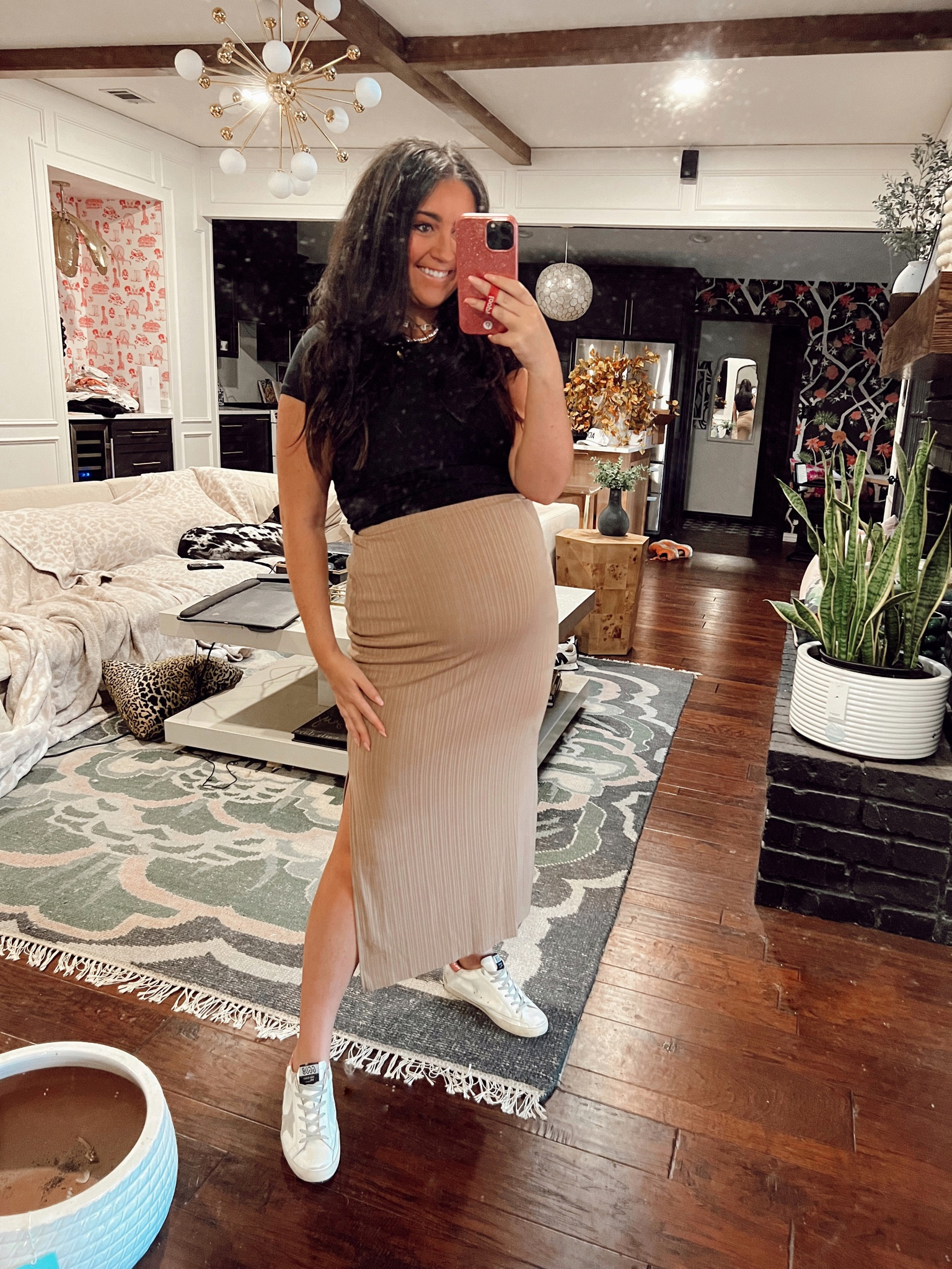 Tee // small
Skirt // small

Bump
Pregnant
Fall
Neutral
Classic
Midi 
Teacher
Work


#LTKunder50 #LTKbump #LTKstyletip