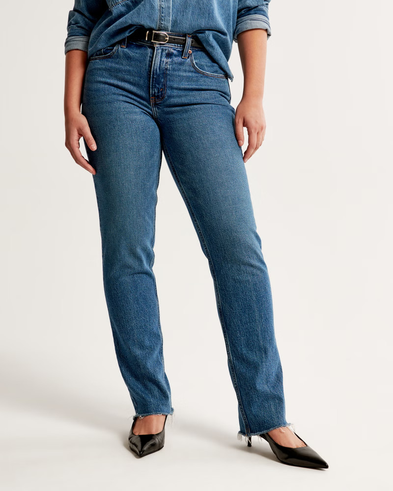 Curve Love Mid Rise 90s Straight Jean | Abercrombie & Fitch (US)