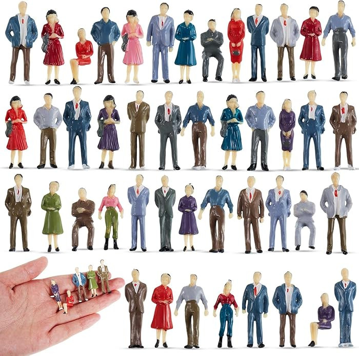 Juexica 30 Pcs 1: 50 Scale Mini People Figurines Model Trains Architectural People Figures Tiny P... | Amazon (US)
