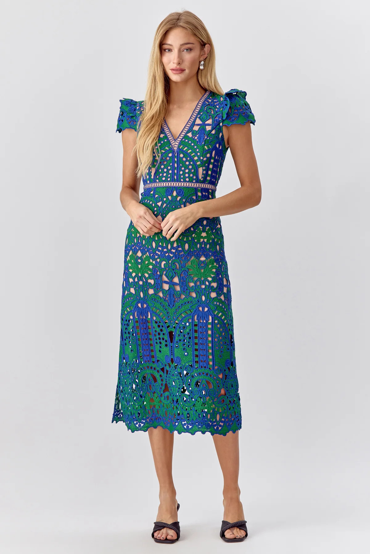Adeline Crochet Lace Midi Dress | Adelyn Rae