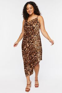 Plus Size Satin Leopard Print Dress | Forever 21 | Forever 21 (US)