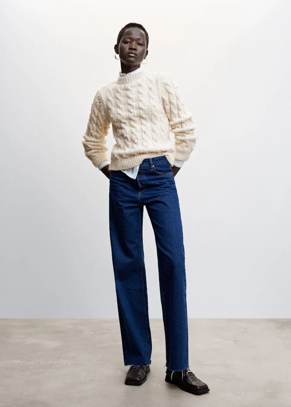 Pearl chunky knitted sweater -  Women | Mango USA | MANGO (US)