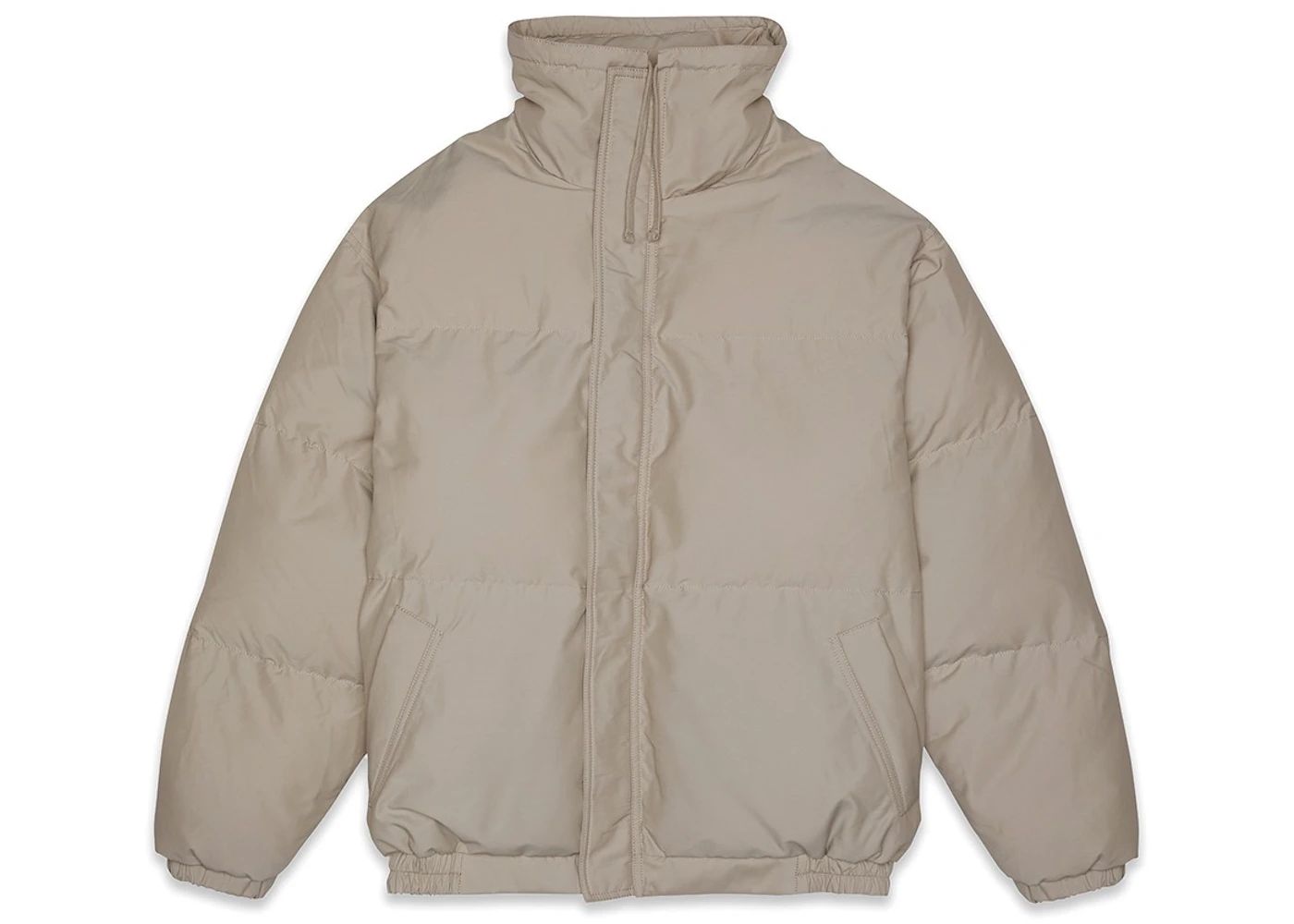 Fear of God Essentials Puffer Jacket Taupe | StockX