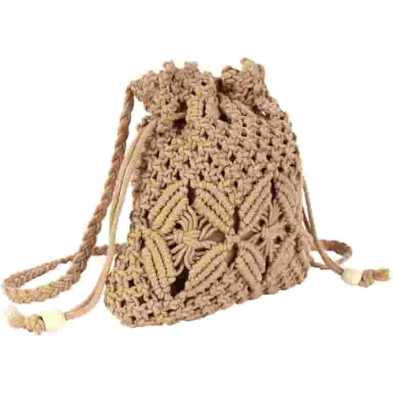 Women Mini Cotton Crochet Crossbody Bag Summer Beach Shoulder Bag Drawstring Purse | Walmart (US)