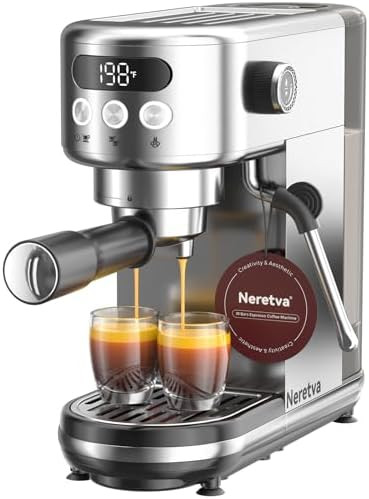 Neretva Espresso Machine 20 Bar, Super Compact Espresso Maker Stainless Steel Professional Coffee... | Amazon (US)
