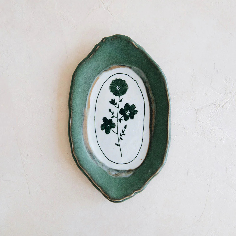 Hand-painted Porcelain Posy Plate - Forest | Roan Iris