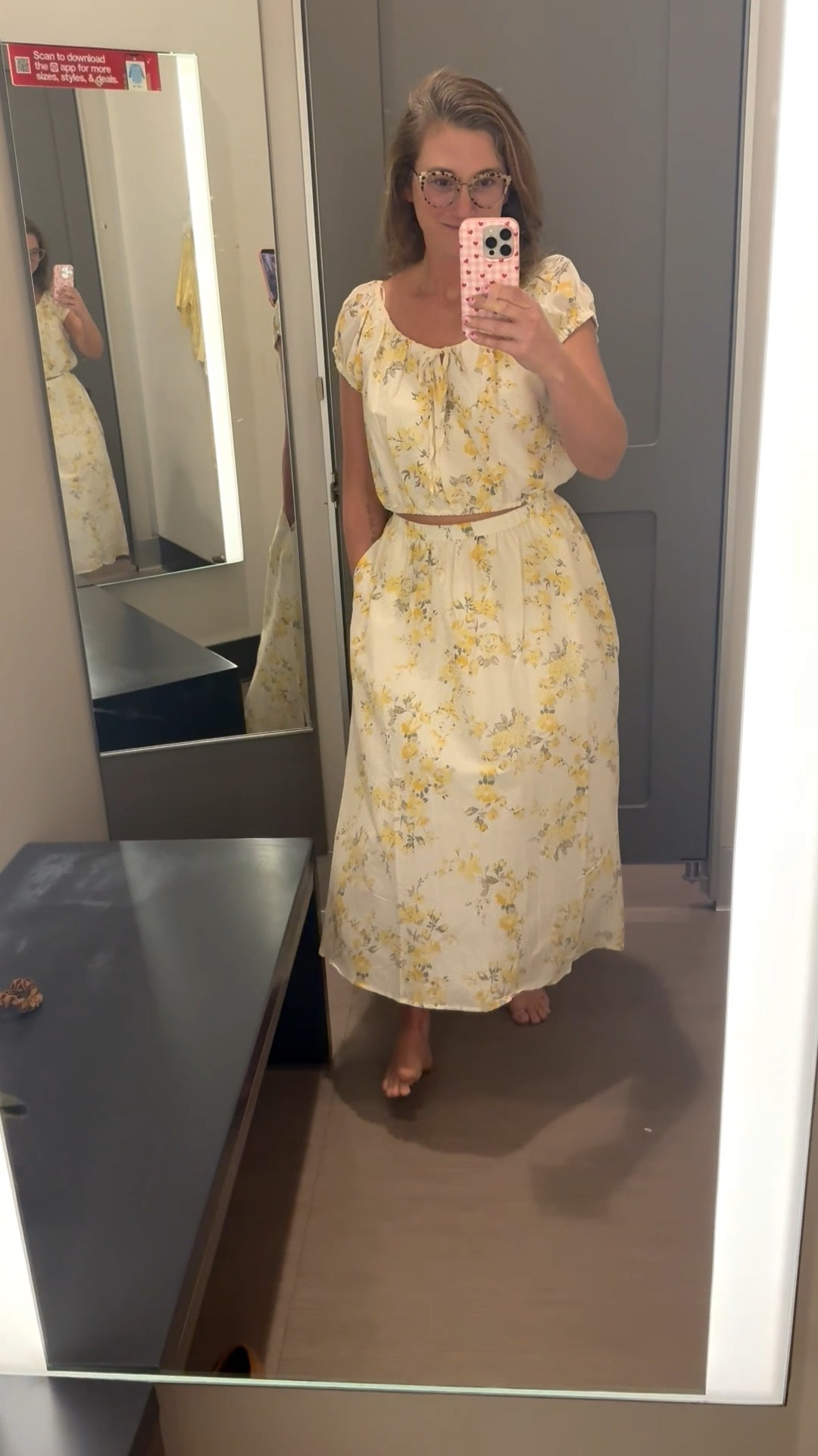 This is the cutest butter yellow set from Target! Top is cropped but I’m 5’5” and the skirt is easily pulled up high enough that tummy doesn’t show ! 

#LTKootd #LTKSaleAlert