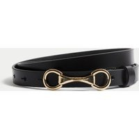 M&S Collection female Leather Snaffle Waist Belt - Black, Black,Chocolate | Marks & Spencer (UK)