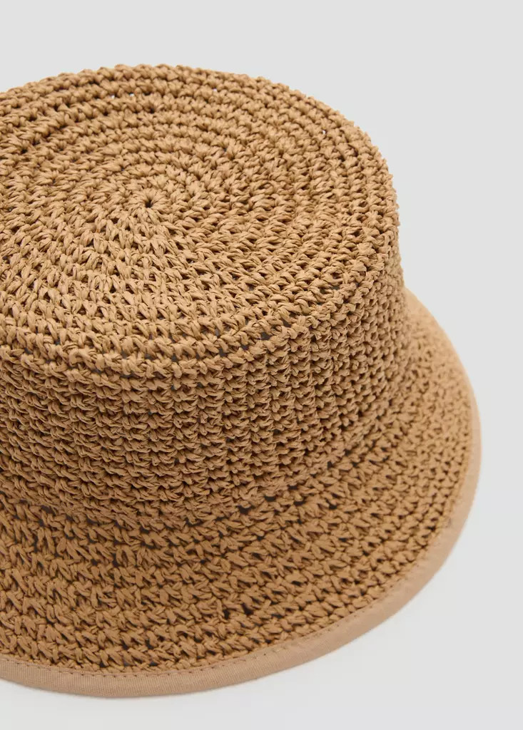 Natural fibre bucket hat beige - Woman - One size - MANGO | Mango (US/MX/AU)