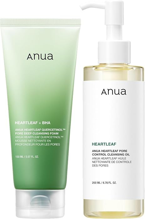 Anua Double Cleanser Duo for Facial Cleansing : Heartleaf Pore Control Cleansing Oil & Heartleaf ... | Amazon (US)