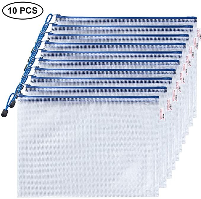 AUSTARK 10Pcs Zipper File Bags, Zipper Pouch, PVC Document Bag Zipper Folders Document Pouch Rece... | Amazon (US)