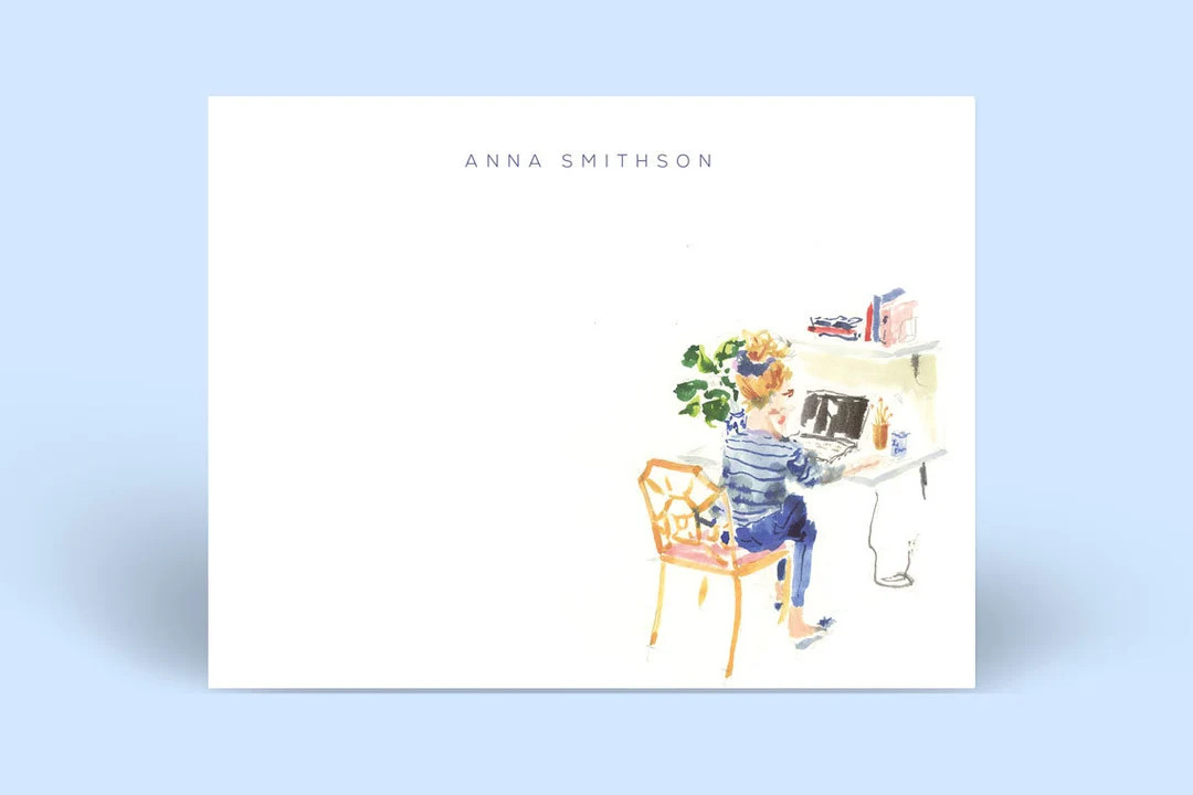 Personalized Stationery Set: Messy Bun Desk Girl stationary - Etsy | Etsy (US)