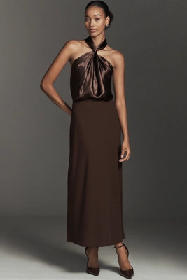 Bl-nk Franzia Halter Twofer Maxi Dress | Anthropologie (US)