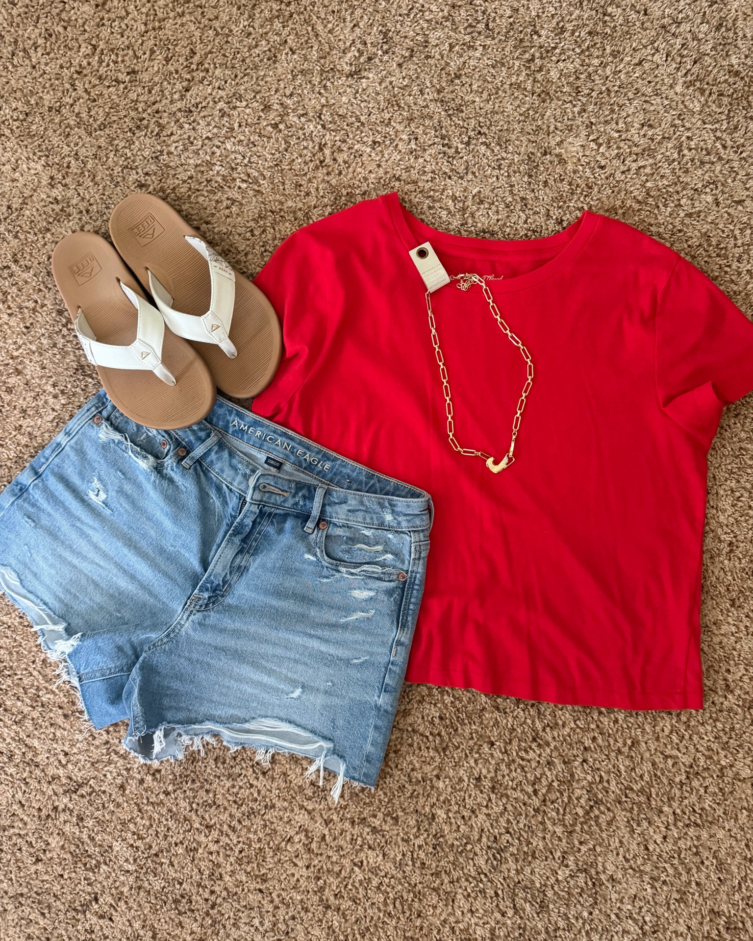 Simple stylish Fourth of July outfit. Heading out to a Cookout with my family!!
Tshirt-L
Shorts-size 4
Sandals-8
Necklace- older Anthropologie-similar tagged
Earrings- Amazon linking soon!!

#LTKdayinmylife #LTKOver40 #LTKmomlife
