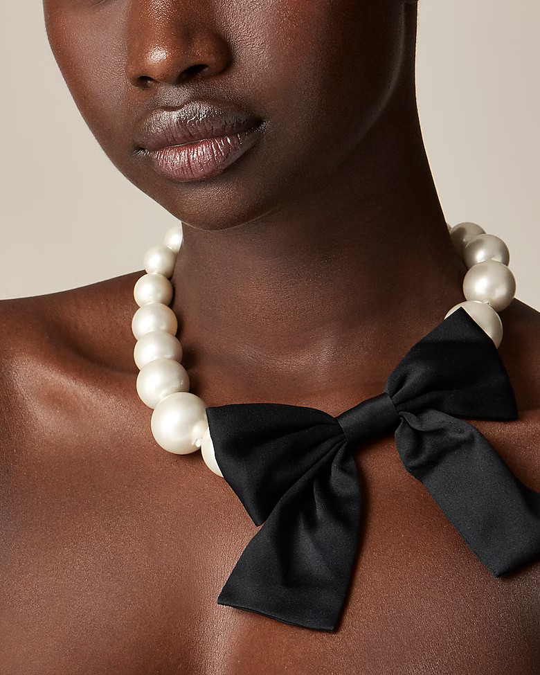 Pearl bow necklace | J. Crew US