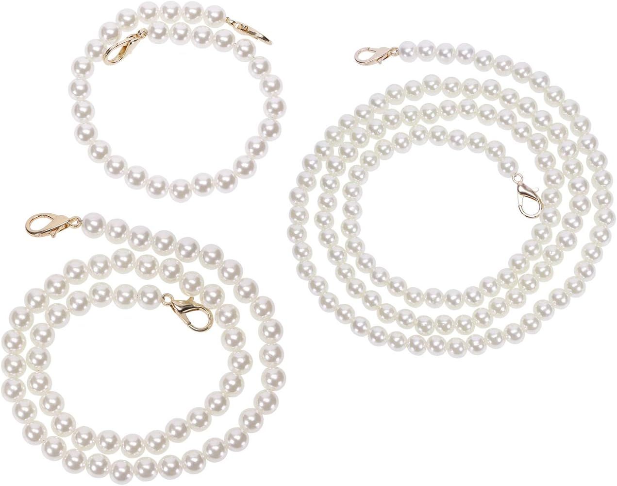 PENTA ANGEL Purse Chain Strap Replacement 3Pcs Imitation Pearl Beads Short Long Handle Shoulder C... | Amazon (US)