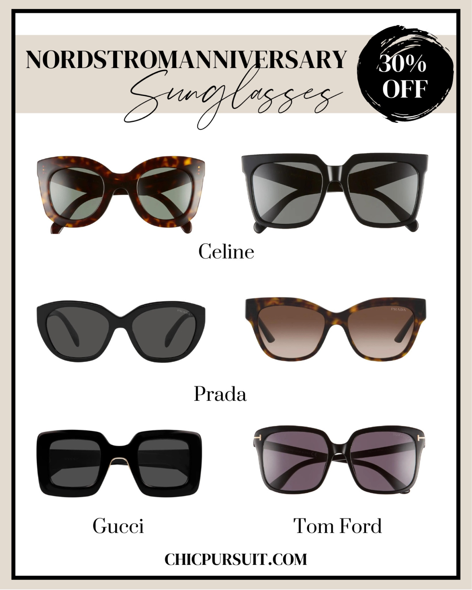 We’re sharing our favourite NSALE designer finds, which include designer sunglasses! You’ll find brands like Celine, Gucci, Prada, and Tom Ford in the sale. Add them to our Wishlist today, or shop already if you have access! Nordstrom anniversary sale 2023, NSALE 2023, NSALE sunglasses, Nordstrom anniversary sale sunglasses, best of NSALE

#LTKxNSale #LTKsalealert #LTKFind