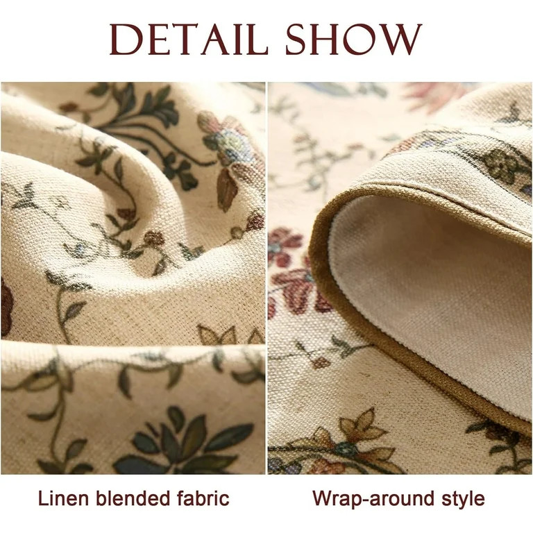 Designer Vintage Floral Linen Table Runner 102 Inch Long, Beige Cottage Rustic Bouquets Pattern T... | Walmart (US)