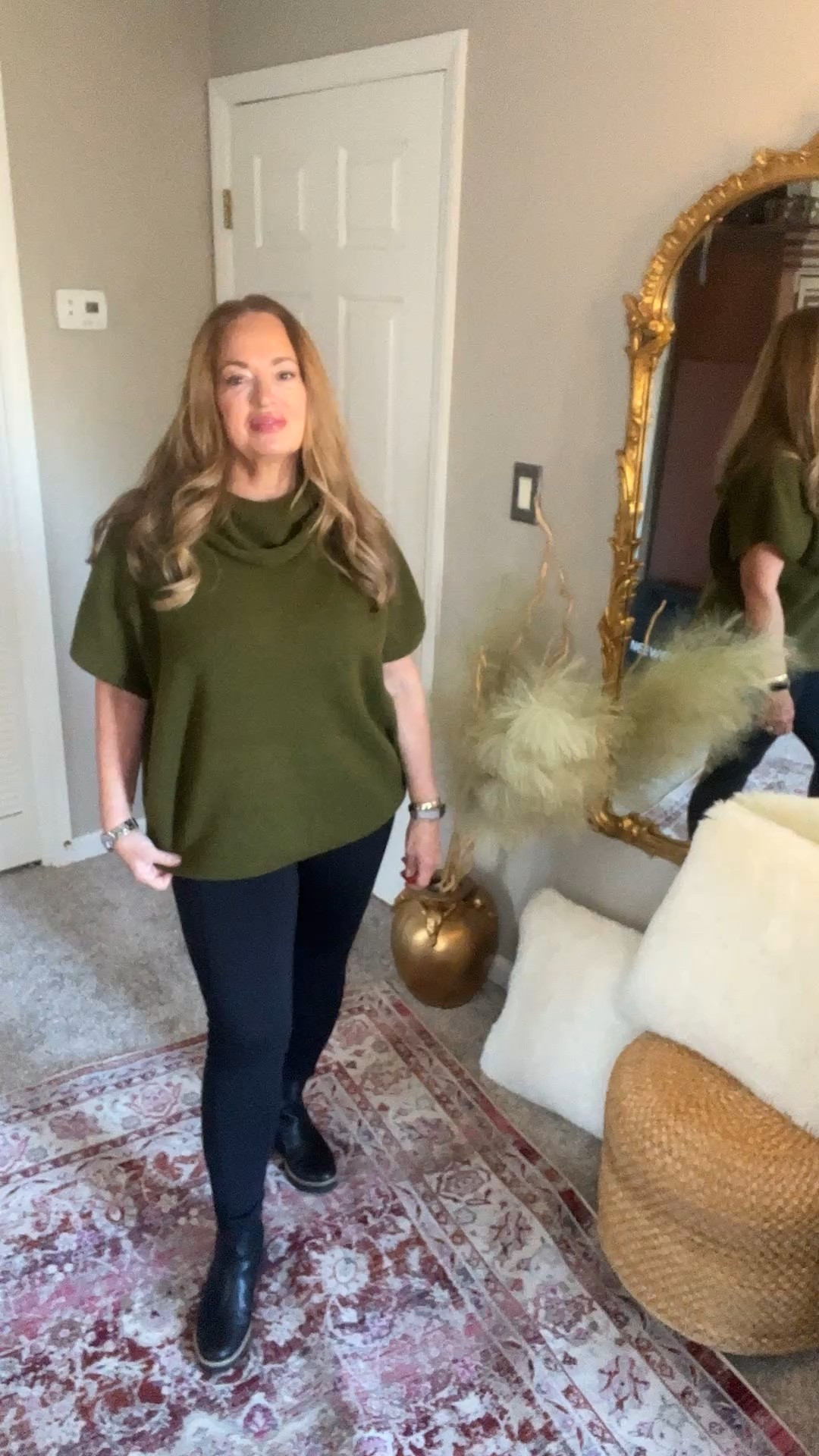 A fabulous mossy green knit cowl neck  with flecks of brown. So perfect for layering . 

#LTKWorkwear #LTKFindsUnder50 #LTKgrwm