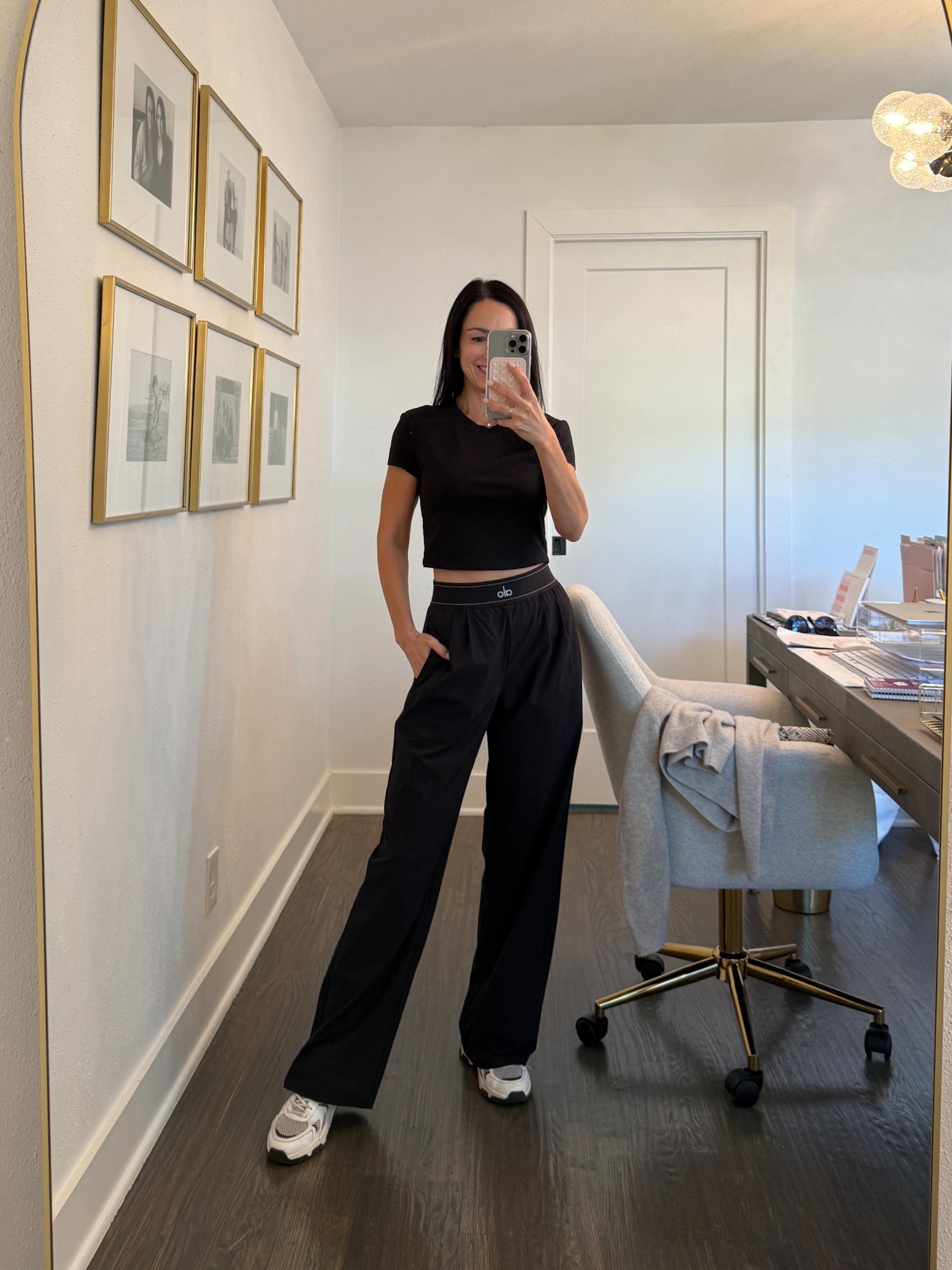 Alo trousers 30% off! Linking this style and also another favorite they run big  wearing the regular length size extra extra small and size small in the crop tee. 

#LTKSaleAlert #LTKActive #LTKPetite