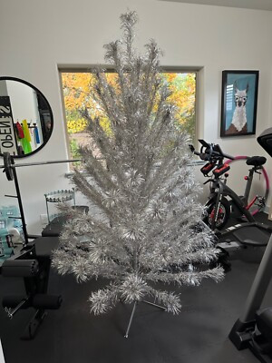 VINTAGE ALUMINUM POM POM CHRISTMAS TREE 6.7 FT 104 BRANCHES (NO STAND or BOX)  | eBay | eBay US
