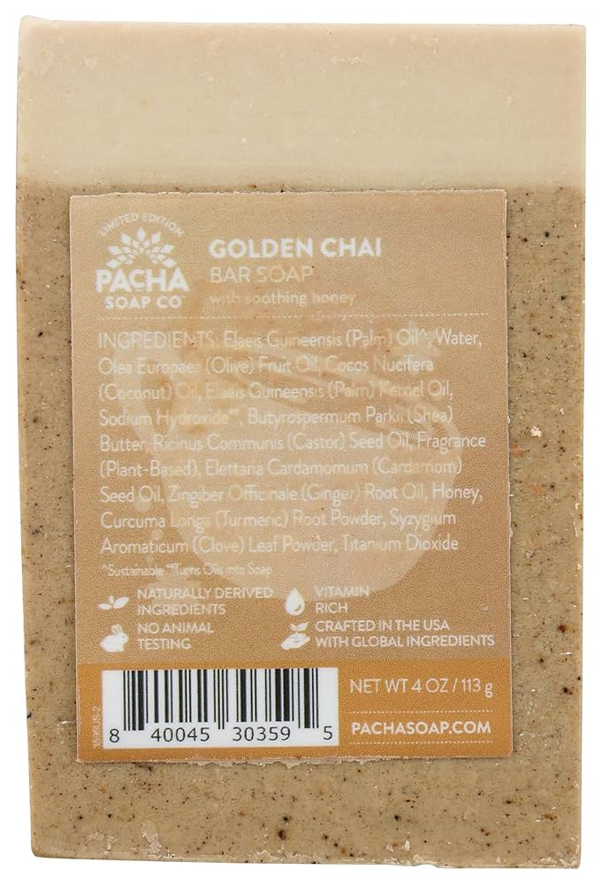 PACHA SOAP Golden Chai Bar Soap 4Oz, 4 OZ | Amazon (US)