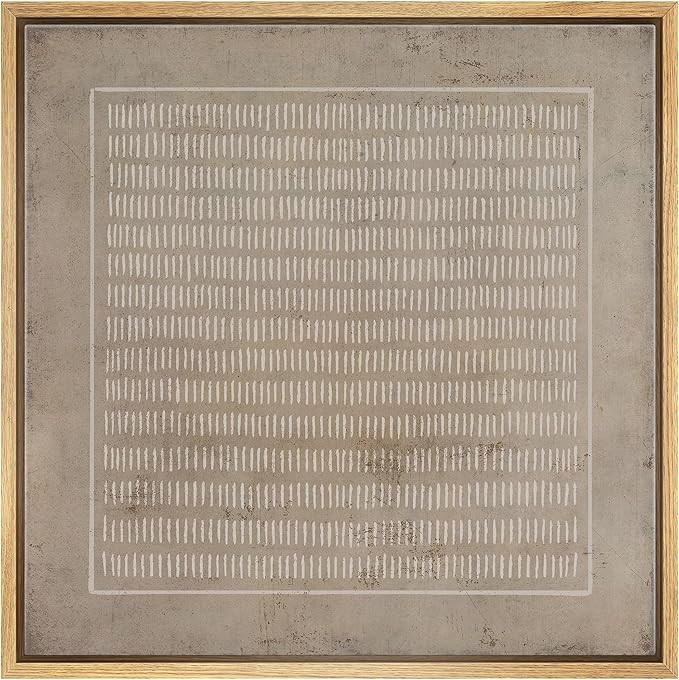 SIGNWIN Framed Canvas Print Wall Art Grunge Pastel Geometric Line Collage Abstract Shapes Illustr... | Amazon (US)