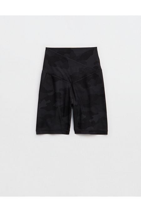 OFFLINE By Aerie Real Me Crossover High Waisted 5" Bike Short Women's Black Charcoal XXS | Aerie