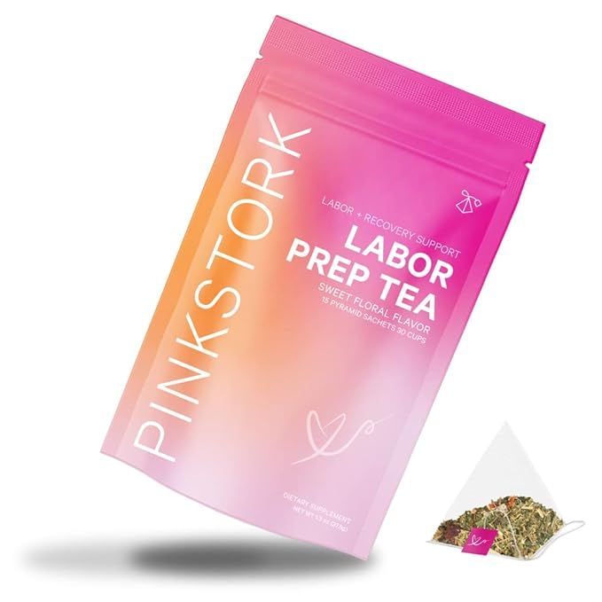 Pink Stork Labor Prep Tea: Sweet Floral, Red Raspberry Leaf Tea, 100% Organic, Pregnancy Must Hav... | Amazon (US)