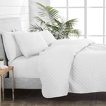 Bare Home Premium 2 Piece Quilt Set - Twin/Twin Extra Long Size - Coverlet Set - Diamond Stitched... | Amazon (US)