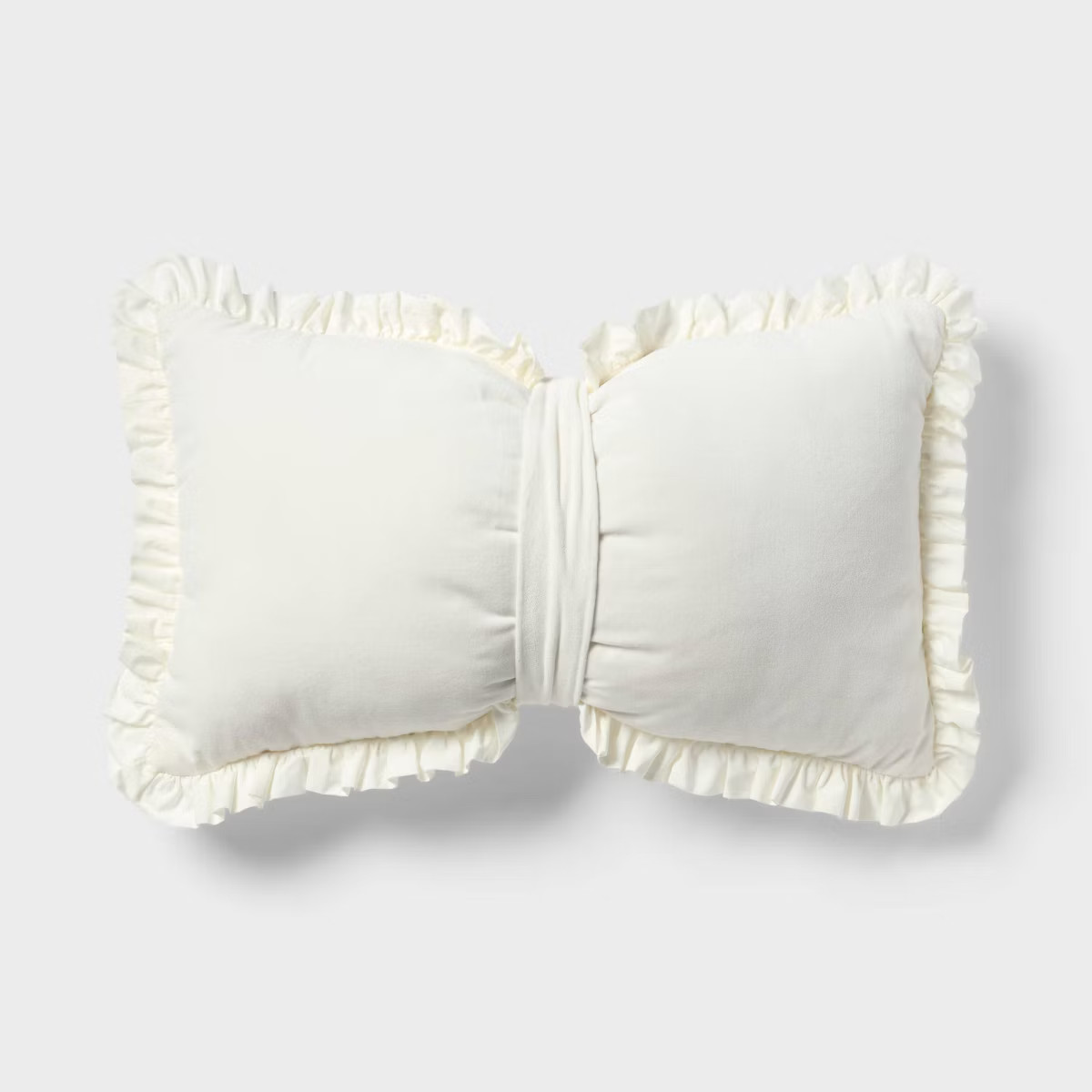 Velvet Bow Kids' Decorative Throw Pillow Cream - Pillowfort™ | Target