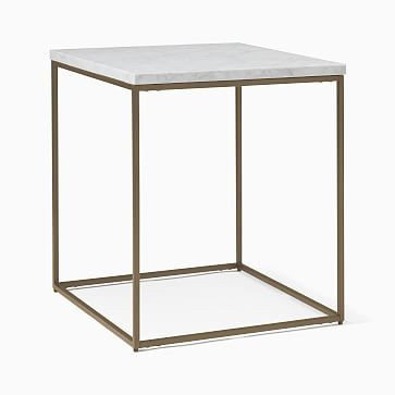 Streamline Square Side Table - Marble | West Elm (US)